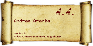 Andrae Aranka névjegykártya